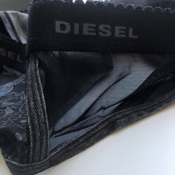 Diesel Women's Briefs Panties Medium Black Grey New - Picture 5 of 7